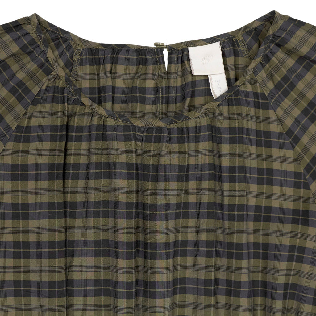 H&M Green Check Midi Dress