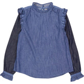 seventy + mochi Blue Aria Blouse