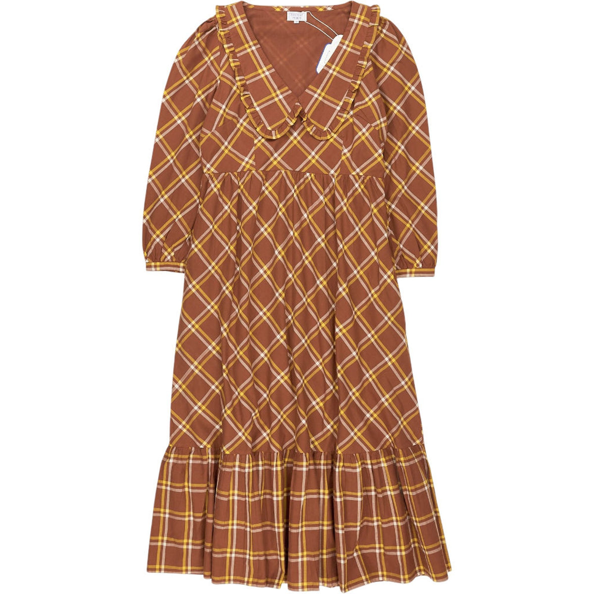 Pink City Prints Brown Plaid Esme Dress