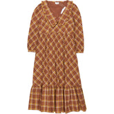 Pink City Prints Brown Plaid Esme Dress