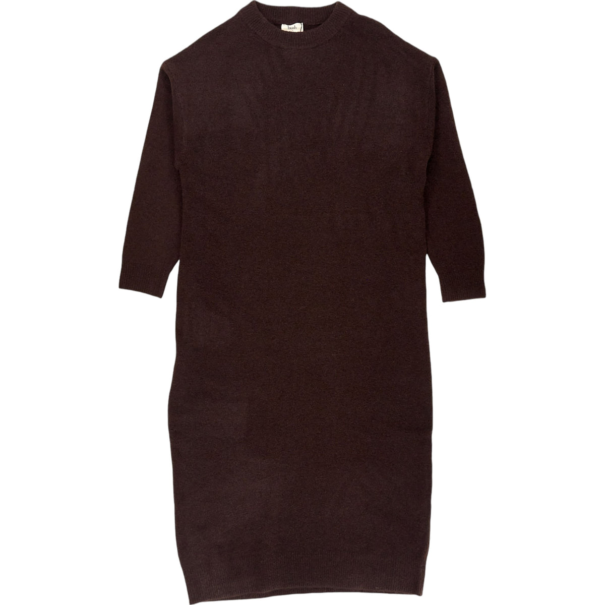 Hush Brown Fallon Crew Knitted Midi Dress