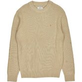 Farah Cream Halton Cotton Rib Sweater