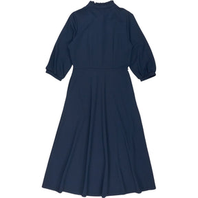 Wyse Navy Button-Up Midi Dress