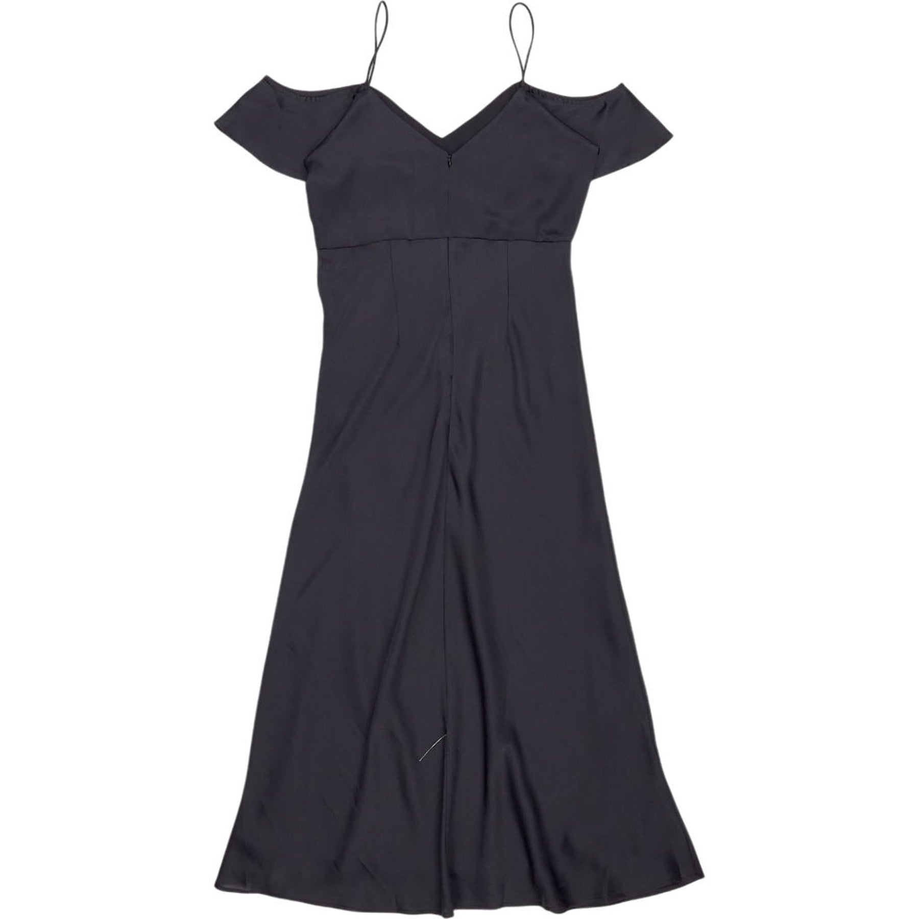 OMNES Black Anthia Drop Shoulder Midi Dress