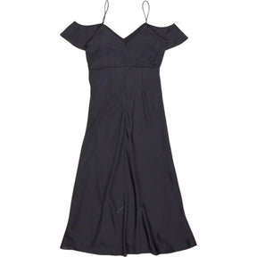 OMNES Black Anthia Drop Shoulder Midi Dress