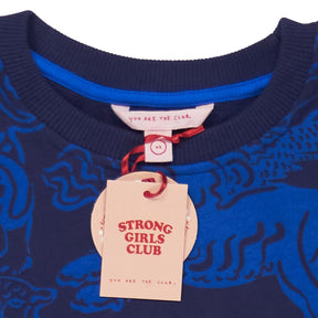 Strong Girls Club Blue Patterned Sweatshirt