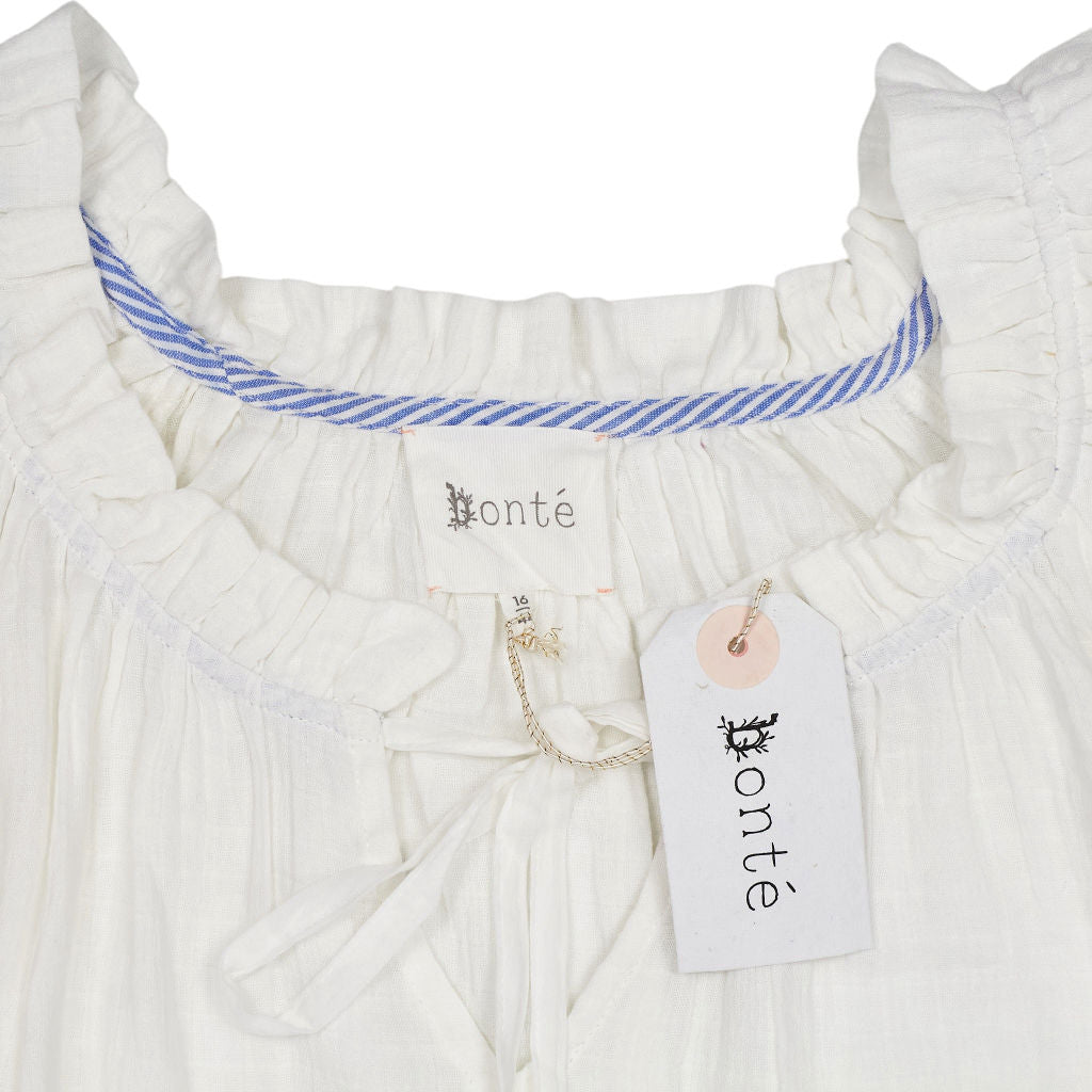 Bonté White Meile Top Embroidered