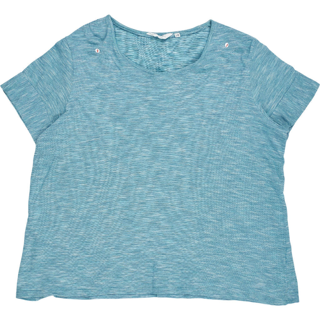 Seasalt Cornwall Teal Striped Top