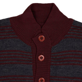 Vintage Allen Solly Burgundy Striped Merino Blend Sweater