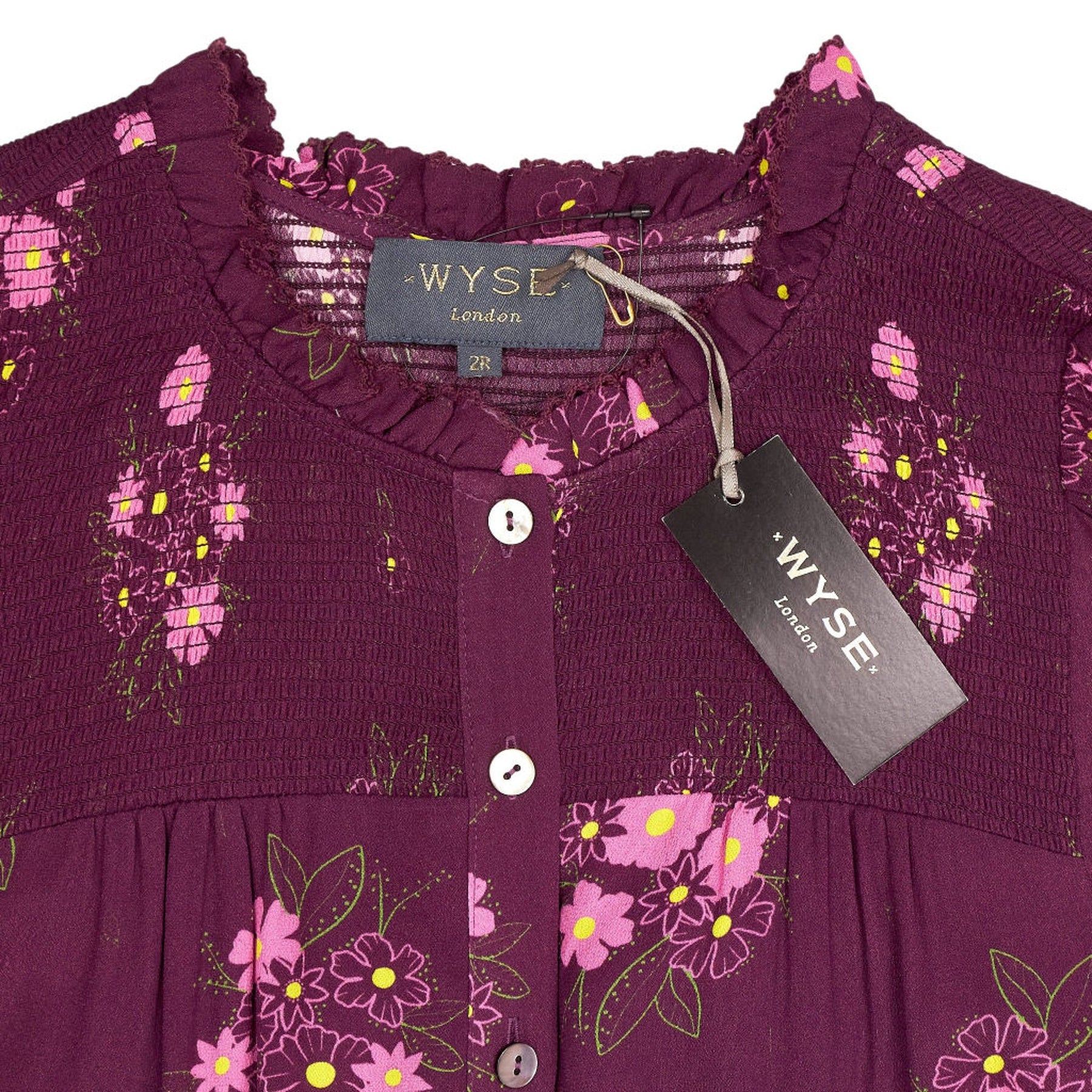 Wyse Merlot Floral Ettie Shirt Dress