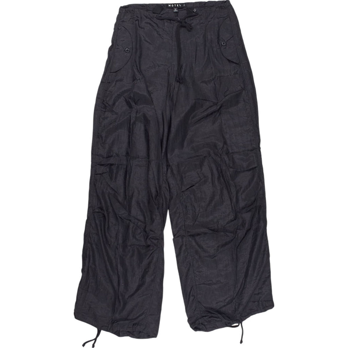 Motel Black Parachute Trousers