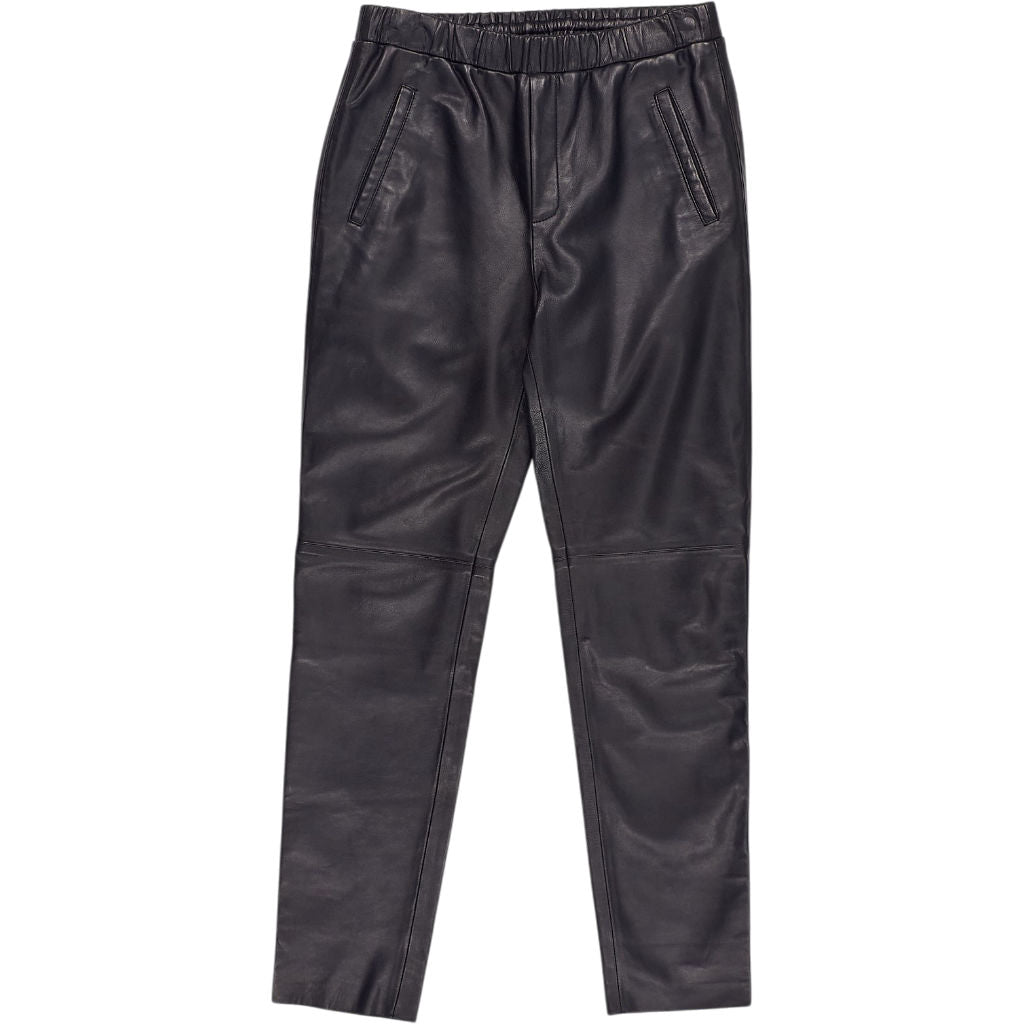 Hush Black Leather Joggers