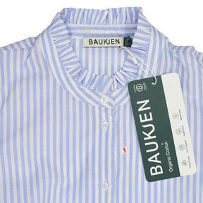 Baukjen Blue White Organic Cotton Stripe Debbie Blouse