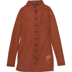 Motel Brown Sheer Shirt Dress