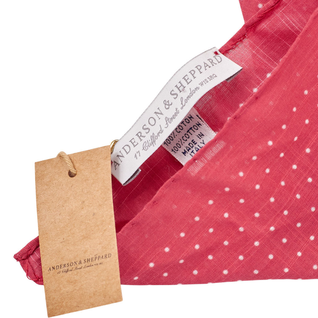 Anderson & Sheppard Red Spotted Cotton Neckerchief