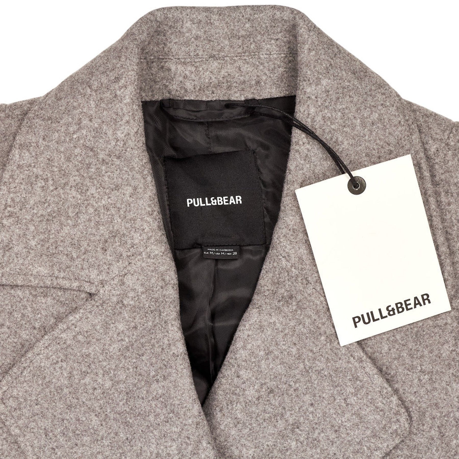 Pull&Bear Grey Double Breasted Jacket