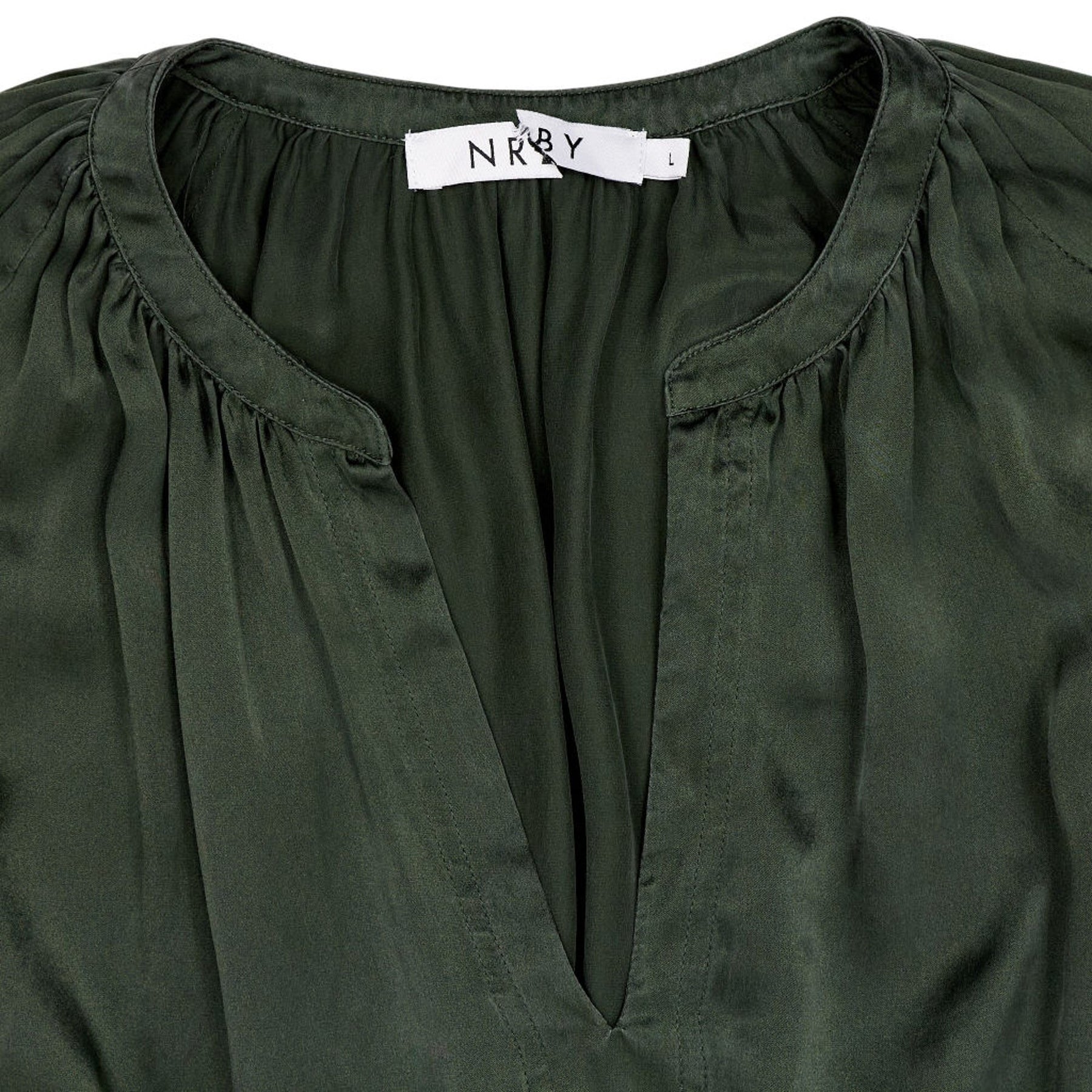 NRBY Green Silk Blouse