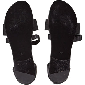 Mother of Pearl Black Sandals