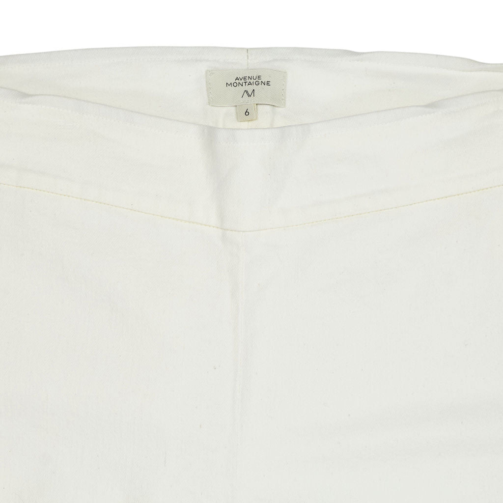 Avenue Montaigne White Cotton Cropped Trousers