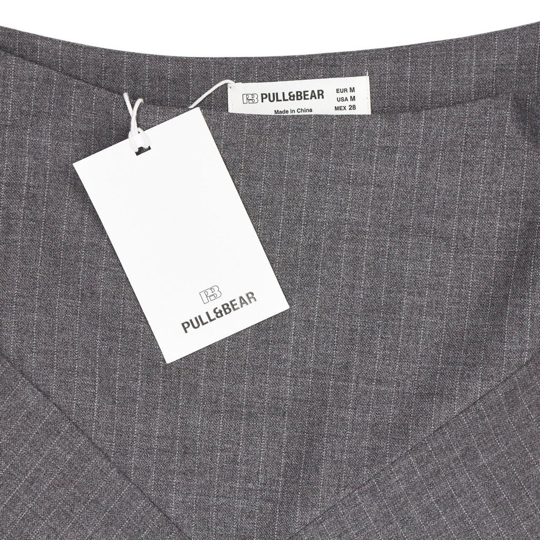 Pull&Bear Grey Pinstripe A-Line Skirt