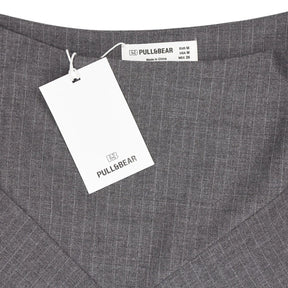 Pull&Bear Grey Pinstripe A-Line Skirt