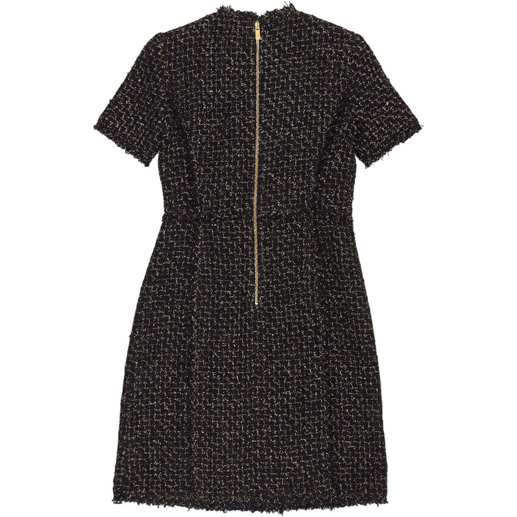 Michael Kors Black Gold Tweed Dress