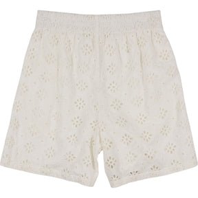 WYSE White Cotton Lace Shorts