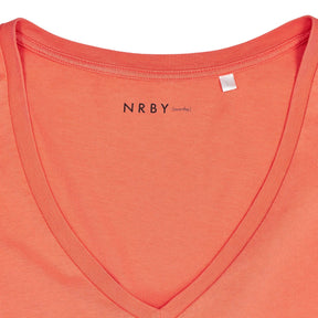 NRBY Coral V-Neck Cotton T-Shirt