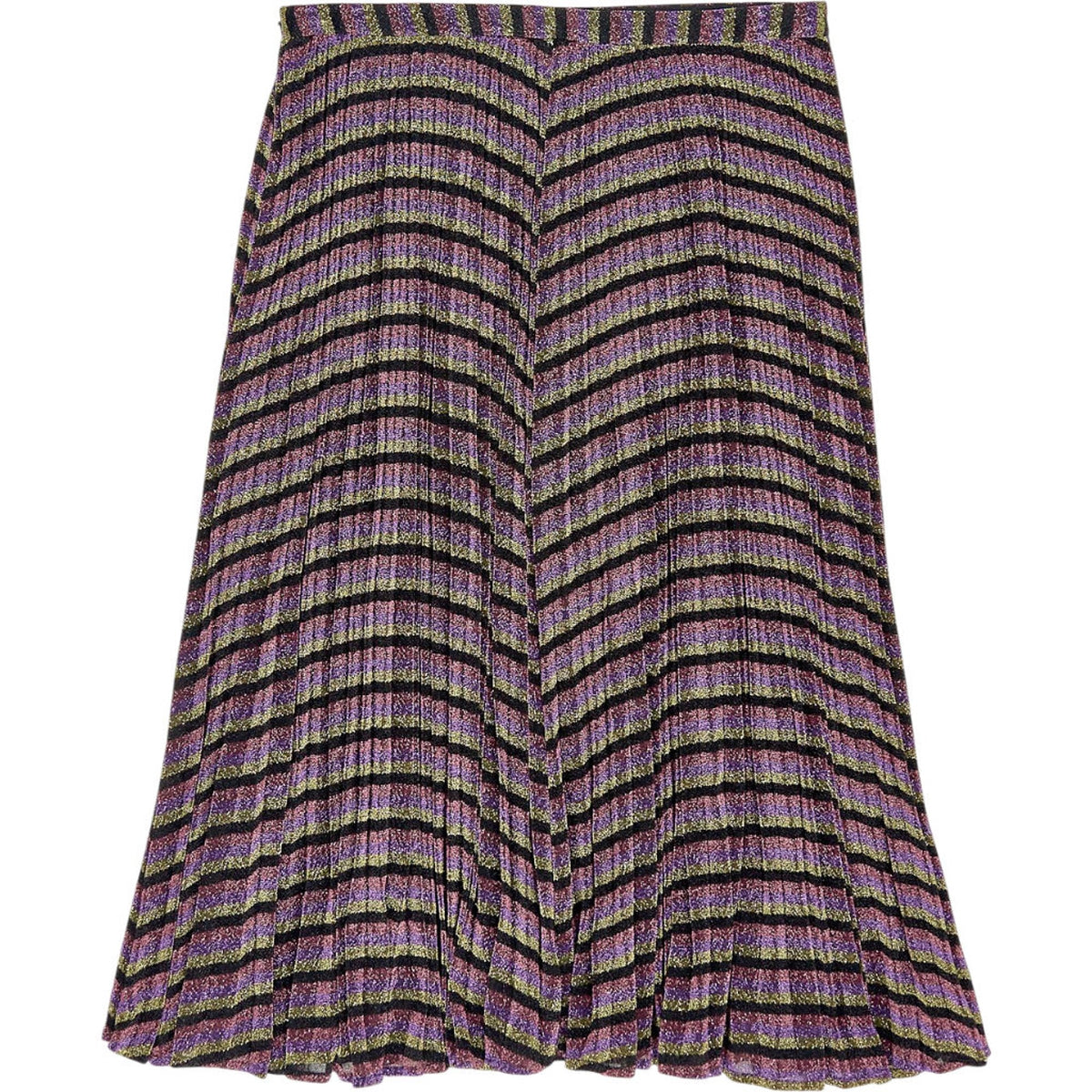 Whistles Purple Metallic Pleated Skirt