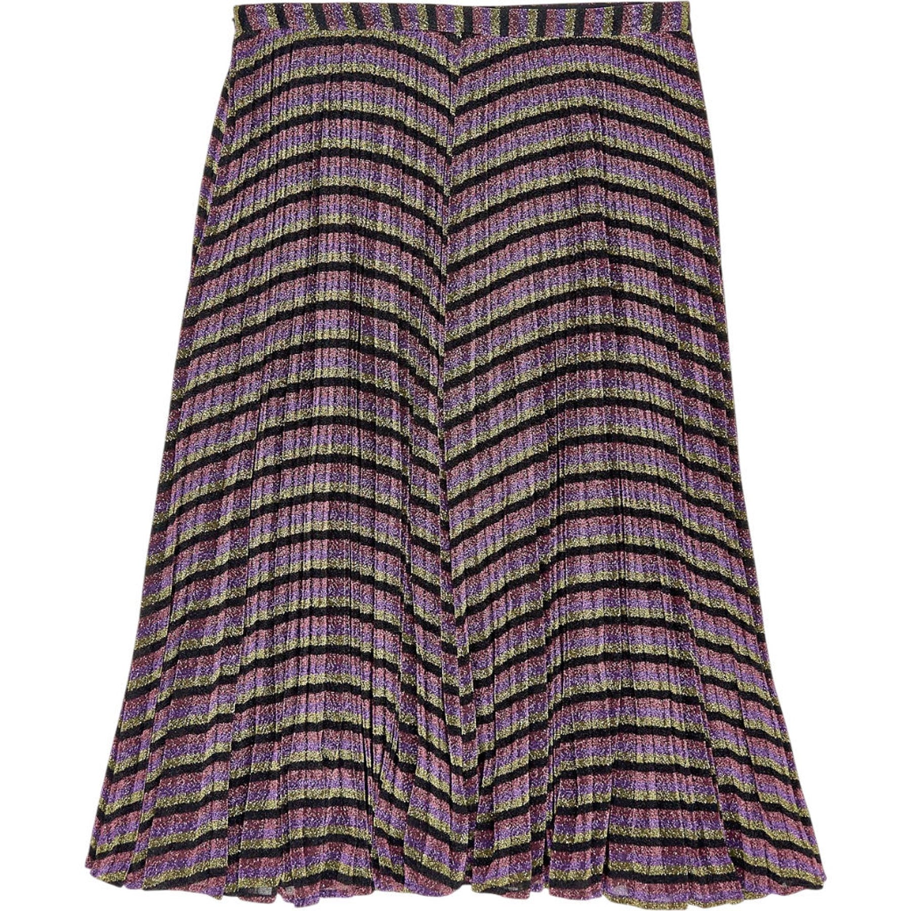 Whistles Purple Metallic Pleated Skirt