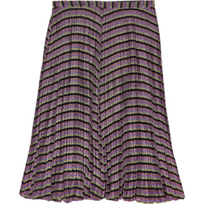 Whistles Purple Metallic Pleated Skirt