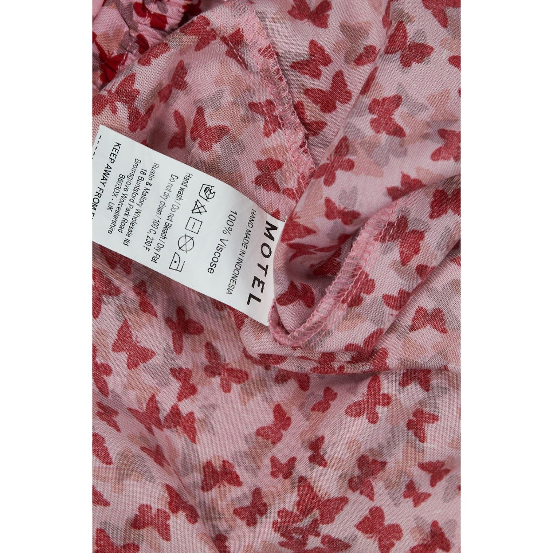 Motel Peach Red Ditsy Butterfly Galova Dress