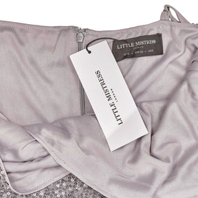 Little Mistress Silver Sequin Party Dress