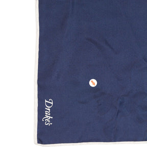 Drake's Blue Silk Pocket Square