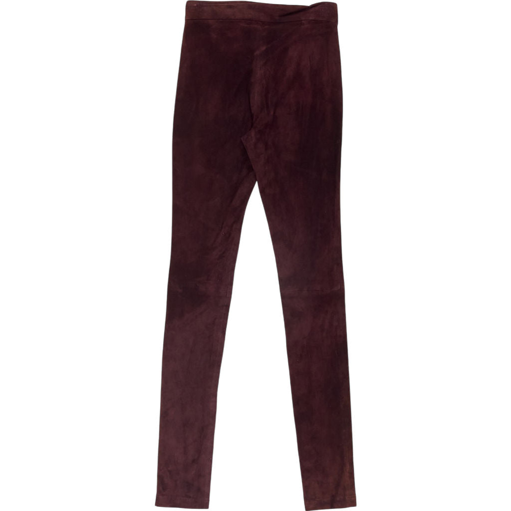 Osman Burgundy Suede Pants