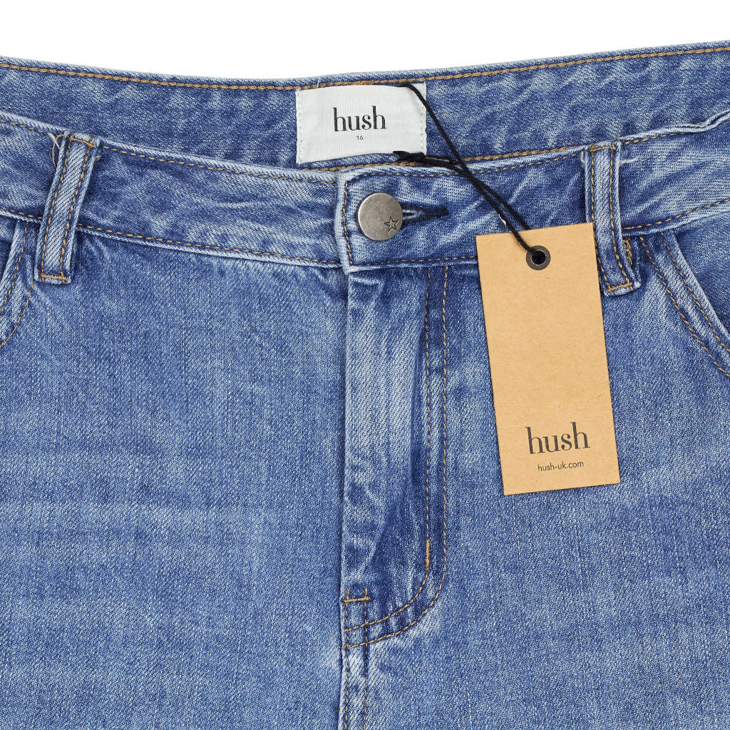 Hush Light Blue Long Denim Shorts