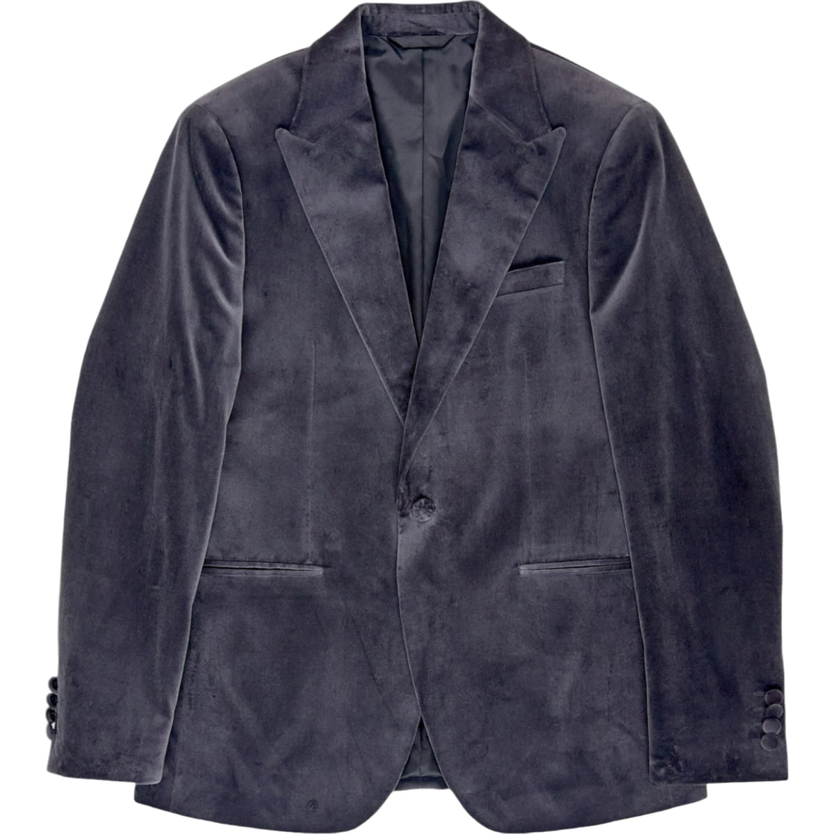 Moss Dark Grey Slim Fit Velvet Jacket