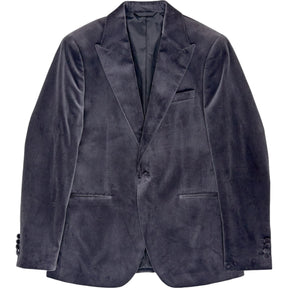 Moss Dark Grey Slim Fit Velvet Jacket