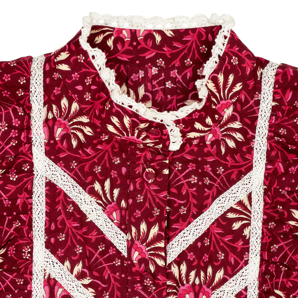 Pink City Prints Floral Lace Blouse