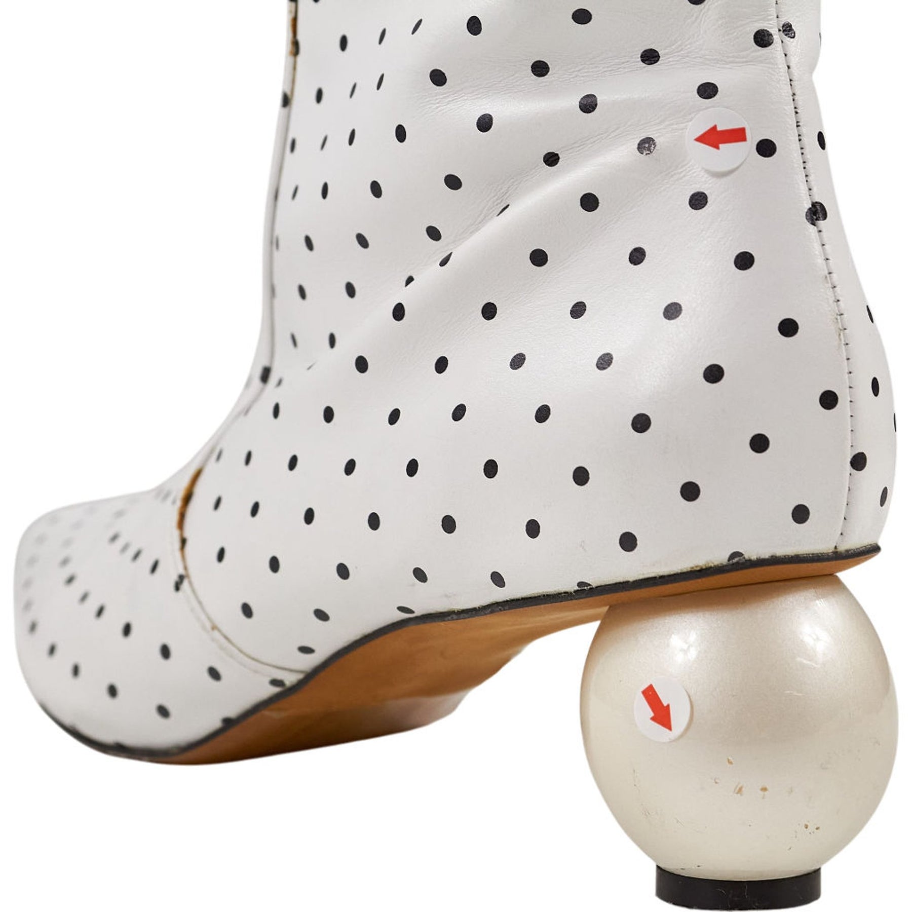 Mother of Pearl Polka Dot Knee-High Boots EU 40