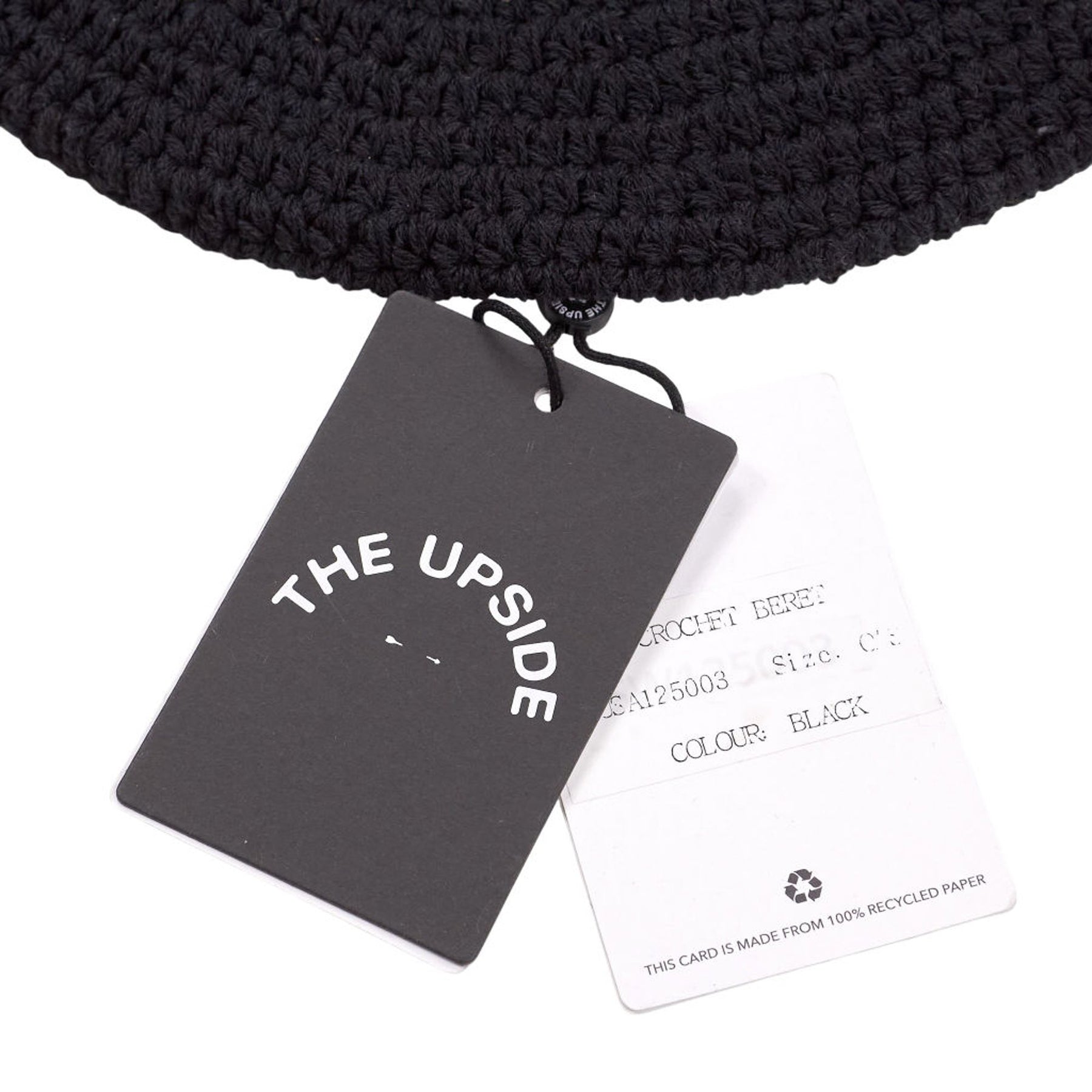 The Upside Black Crochet Beret