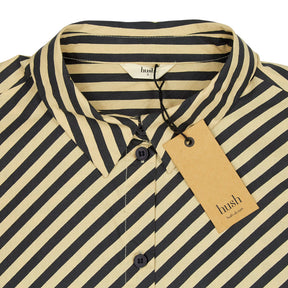 Hush Diagonal Stripe Pia Shirt Black Beige