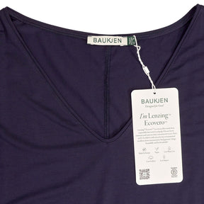 Baukjen Navy Ella Relaxed V-Neck Top