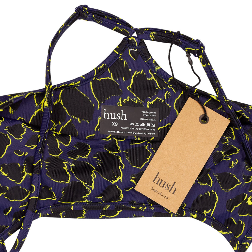 Hush Blue Yellow Alfa Printed Sports Bra