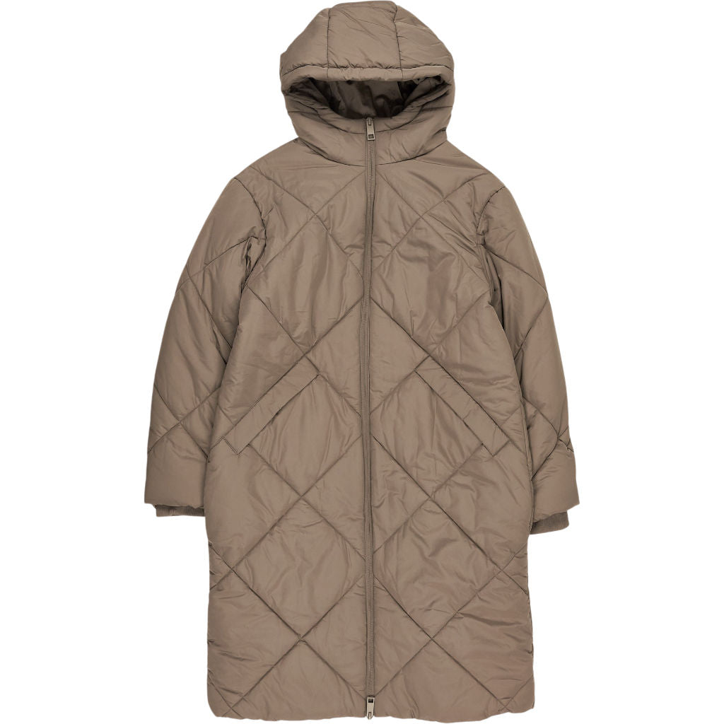 M&S Mocha Quilted Hooded Coat