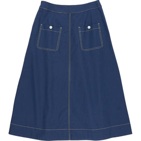 Wyse Navy Connie Contrast Stitch Skirt