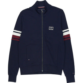 Tommy Hilfiger Navy Stripe Sleeve Zip Jacket S
