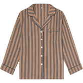 Piglet in Bed Blue & Porcini Striped Pyjama Shirt