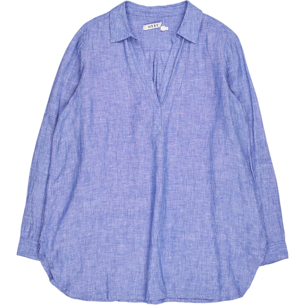 NRBY Blue Linen Blouse