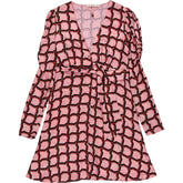 Finery Pink Geometric Wrap Dress